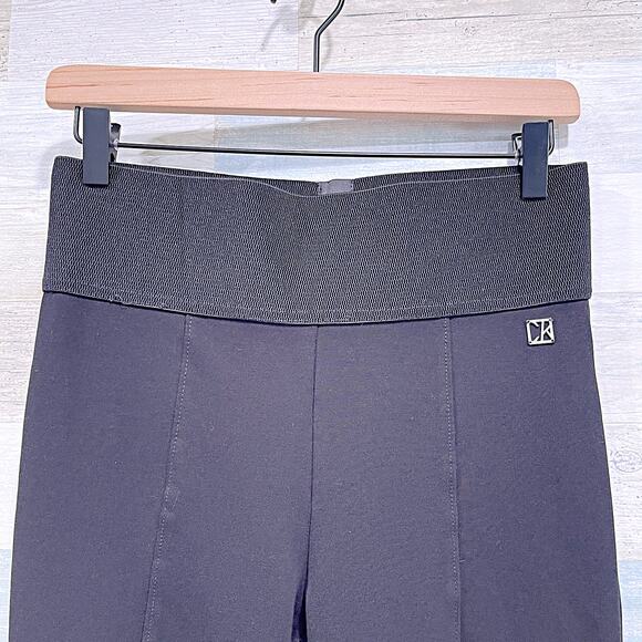 Calvin Klein Ponte Skinny Pants Black High Waist Elastic Waistband Womens Medium - Picture 2 of 6